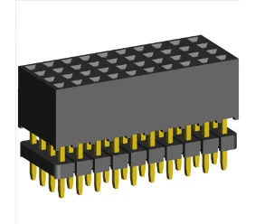 2.00mm PCB Socket Quadruple Rows Dual Body Elevated Straight Dip Type.(H=6.35)